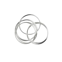 Russian Wedding Ring  19mm Interlocking Rings Set of 7 Sterling Silver (STS)