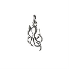 Octopus Charm Pendant 19x10mm Sterling Silver (STS)