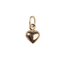Puffed Heart Shape Charm Pendant 6mm Rose Gold Plated