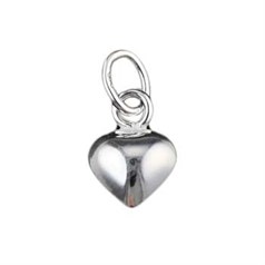 Puffed Heart Shape Charm Pendant (6mm) Sterling Silver (STS)
