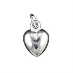 Puffed Heart Shape Charm Pendant (8mm) Sterling Silver (STS)