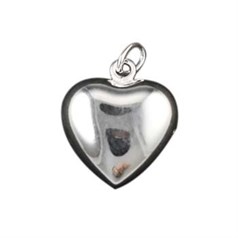 Puffed Heart Shape Charm Pendant (13mm) Sterling Silver (STS)