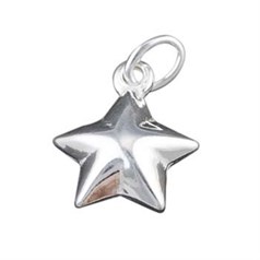Star Shape Charm Pendant (10mm) Sterling Silver (STS)