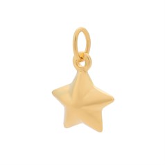 Star Shape Charm Pendant (10mm) Gold Plated Sterling Silver Vermeil