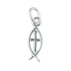 Fish Shape Charm Pendant (12mm) Sterling Silver (STS)