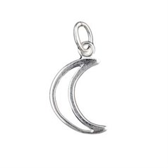 Crescent Moon Shape Charm Pendant (14mm) Sterling Silver (STS)