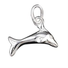 Dolphin Shape Charm Pendant (12mm) Sterling Silver (STS)