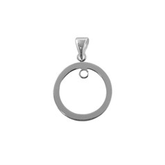 Hoop Pendant Charm with Hanging Loop 17mm Sterling Silver (STS)