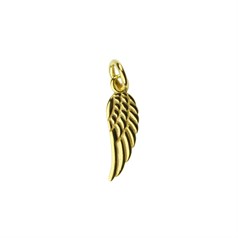Angel Wing Charm Pendant Gold Plated Vermeil Sterling Silver (Extra Durable)