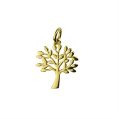 Tree of Life Charm Pendant Gold Plated Vermeil Sterling Silver (Extra Durable)