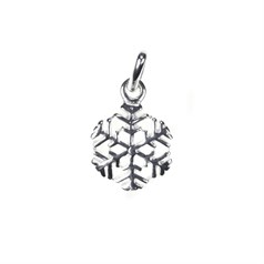 Snowflake Shape Charm Pendant  (11mm) Sterling Silver (STS)