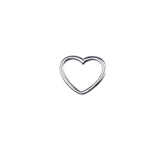 Open Heart Charm Pendant 12x10mm Sterling Silver (STS)