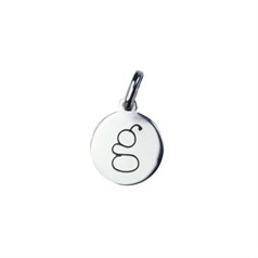 12mm Disc Charm Pendant with Lowercase Initial g Sterling Silver (STS)