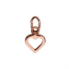 Open Heart Charm Pendant 7mm Rose Gold Plated Vermeil Sterling Silver (Extra Durable)