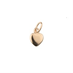 Flat Heart Shape Charm Pendant (7mm) Rose Gold Plated