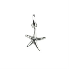 Plain Starfish Charm Pendant Sterling Silver (STS)