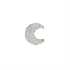 Solid Moon Shape Solderable Accent 8mm STS Sterling Silver