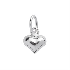 Puff Heart Charm Pendant 6mm Sterling Silver