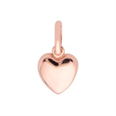 Heart Charm Pendant 11x9mm with Flat Back Rose Gold Plated Vermeil Sterling Silver