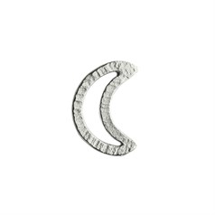 Crescent Moon Scratch Charm Pendant 14mm ECO Sterling Silver