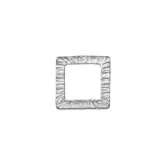 Square Scratch Charm Pendant 11mm ECO Sterling Silver
