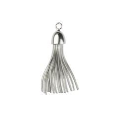 Snake Chain Tassel Charm Pendant 32mm Sterling Silver (STS)