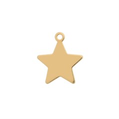 Tiny Star Shape Charm 7mm without Jump Ring Gold Plated Sterling Silver Vermeil