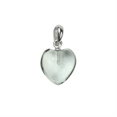 Crystal Gemstone Heart Pendant with Bail 12mm Sterling Silver