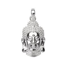 Buddha Head Pendant 21x13mm Sterling Silver (STS)