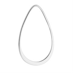 Teardrop Shaped Connector Charm Pendant Sterling Silver