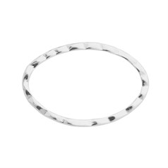 20mm Hammered Sterling Silver (STS) Oval Hoop Shape Charm Pendant