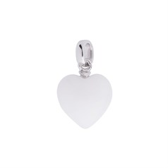 White Natural Quartzite Gemstone Heart Pendant with Bail 12mm Sterling Silver