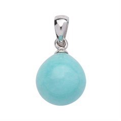 Peruvian Amazonite Pear Drop Pendant 12mm with Bail Sterling Silver
