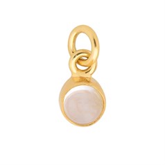 Crystal 6mm approx. Charm Pendant Gold Plated Sterling Silver Vermeil Birthstone April