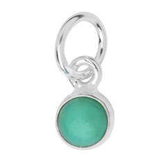 Chrysoprase 6mm approx.Charm Pendant Sterling Silver Birthstone May