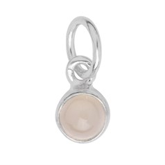 Moonstone 6mm approx. Charm Pendant Sterling Silver Birthstone June