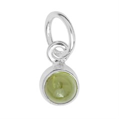 Peridot 6mm approx.Charm Pendant Sterling Silver Birthstone August