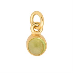 Peridot 6mm approx.Charm Pendant Gold Plated Sterling Silver Vermeil Birthstone August