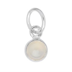 Ethiopian Opal 6mm approx. Charm Pendant Sterling Silver Birthstone October