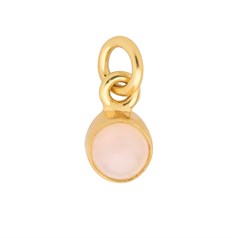 Ethiopian Opal 6mm approx. Charm Pendant Gold Plated Sterling Silver Vermeil Birthstone October