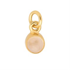 Citrine 6mm approx.Charm Pendant Gold Plated Sterling Silver Vermeil Birthstone November