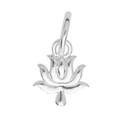 Chakra Lotus Flower 10mm Charm Pendant Sterling Silver
