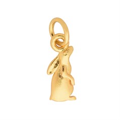 Star Gazing Hare 13mm Charm Pendant Gold Plated Sterling Silver Vermeil