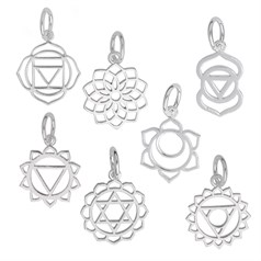 Chakra Charm Set of 7 Charms Sterling Silver