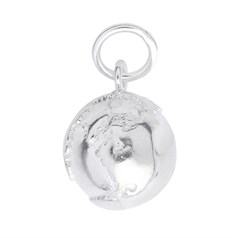 World 12mm Charm Pendant Sterling Silver