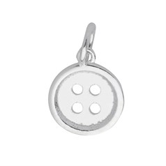 Button 12mm Charm Pendant Sterling Silver