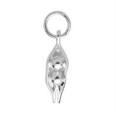 Two Peas in a Pod 19mm Charm Pendant Sterling Silver
