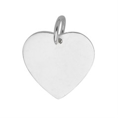 16mm Heart Charm Pendant Sterling Silver (STS)