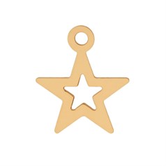 Cut Out Star Charm 8mm Gold Filled