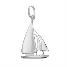 Sail Boat 22mm Charm Pendant Sterling Silver